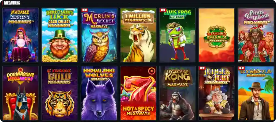 Megaways-Spiele im Glorion Casino mit wechselnder Symbolanzahl