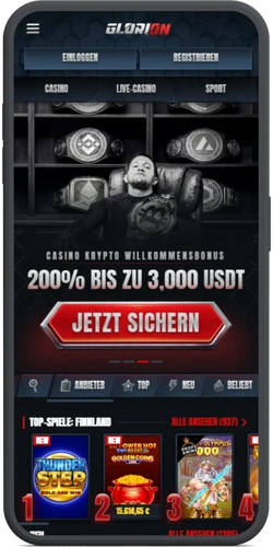Glorion Casino Startseite aufrufen