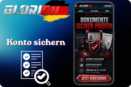Kontoprüfung und Spielerschutz im Glorion Casino mit Dokument-Upload