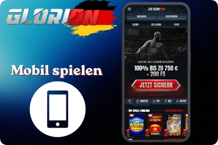 Glorion Casino im mobilen Browser auf einem Smartphone